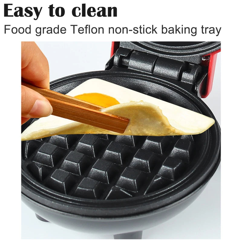 Round Non-Stick Electric Mini Waffle Maker Machine