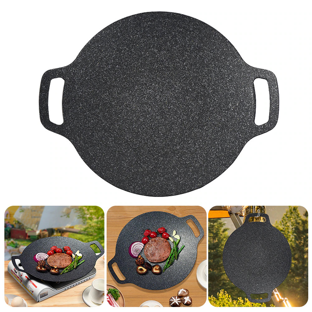 Oil Frying Pan Non-Stick BBQ Pan Grill Multi-Purpose Cooking Pans Induction Cooker round Kitchen Bakeware Household Tools