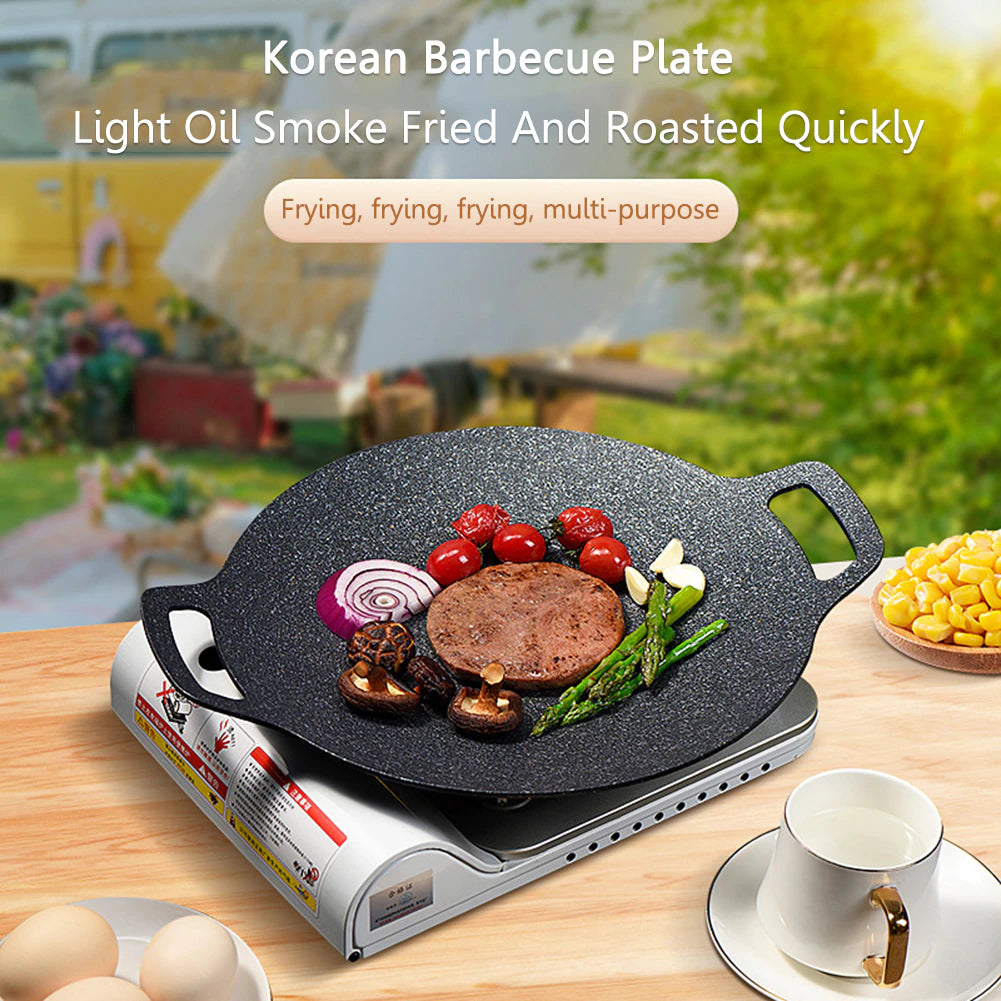 Oil Frying Pan Non-Stick BBQ Pan Grill Multi-Purpose Cooking Pans Induction Cooker round Kitchen Bakeware Household Tools