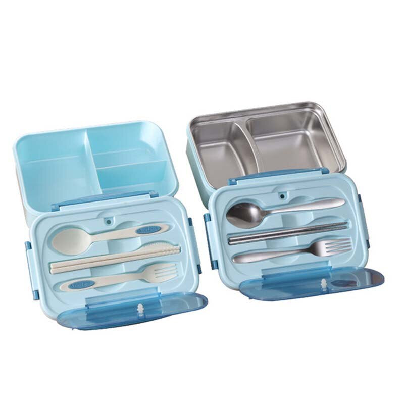 Microwave Lunch Box Dinnerware Food Storage Container Children Kids School Office Portable Bento Box 304 Stainless Steel PP