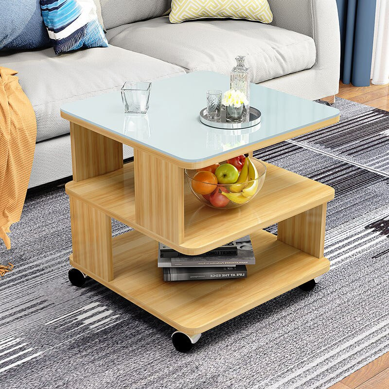 Coffee Table Modern Simplicity Sofa Side Table Bedroom Living Room Mobile Table Solid Wood Multifunctional Storage Coffee Table