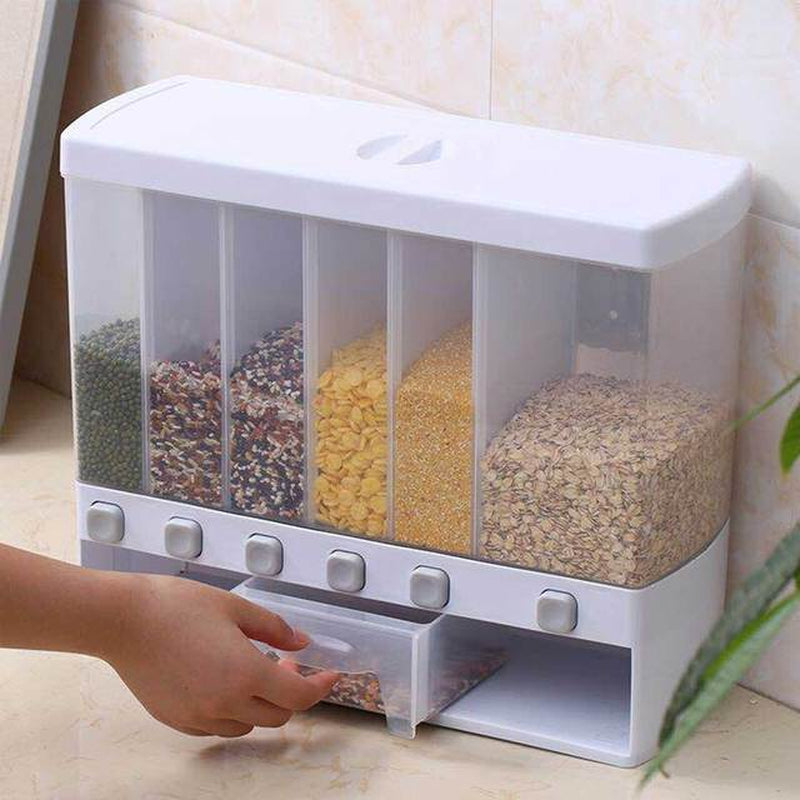 20KG Multifunctional Rotating Food Storage Box with Lid Moisture Insect Proof Grain Organizer Moisture Proof Separat Rice Bucket